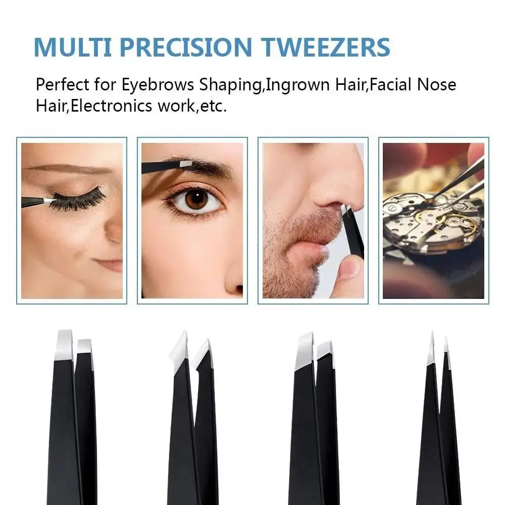 Tweezers Professional Stainless Steel Men Women Precision Eyebrow Qme