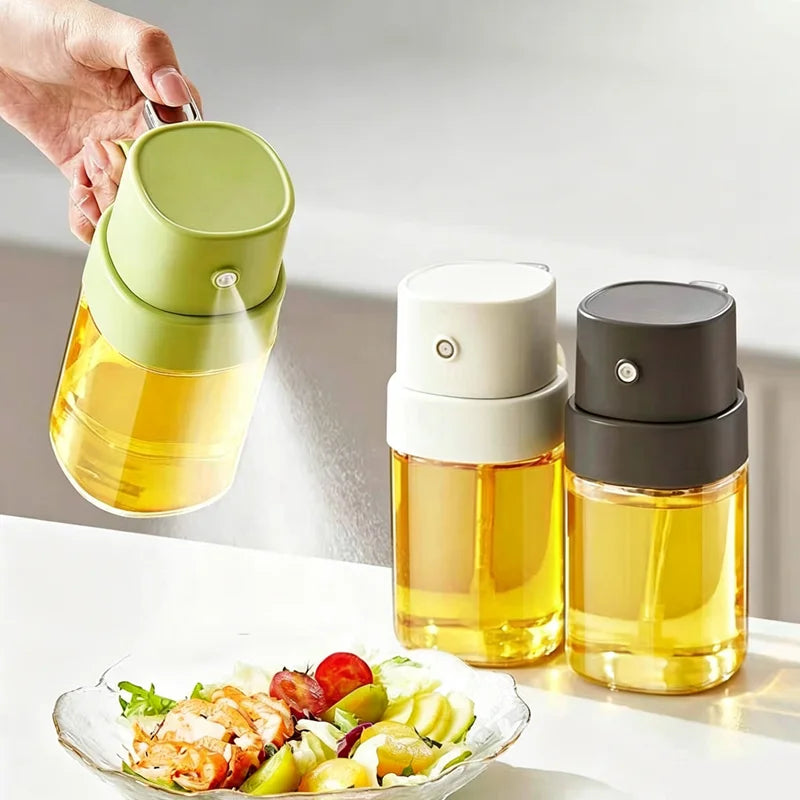 200ml Glass Oil Sprayer For Cooking Press Fine Mist Oil Mister Bottle With Handle Anti-Clog Oil Dispenser For Air Fryer BBQ Sala Qme