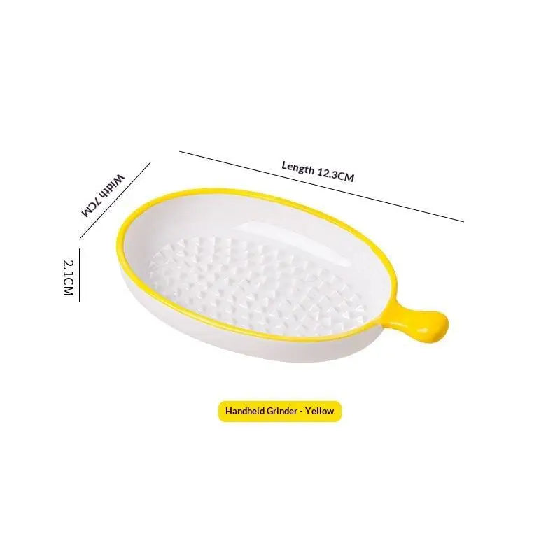 Japanese Ceramic Garlic Grater Plate Porcelain Ginger Wasabi Grinder Qme A Yellow