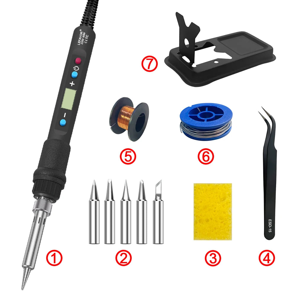 LF 80W Digital Display Soldering Iron Welding C F Switching Qme 936H SET1 110V US PLUG