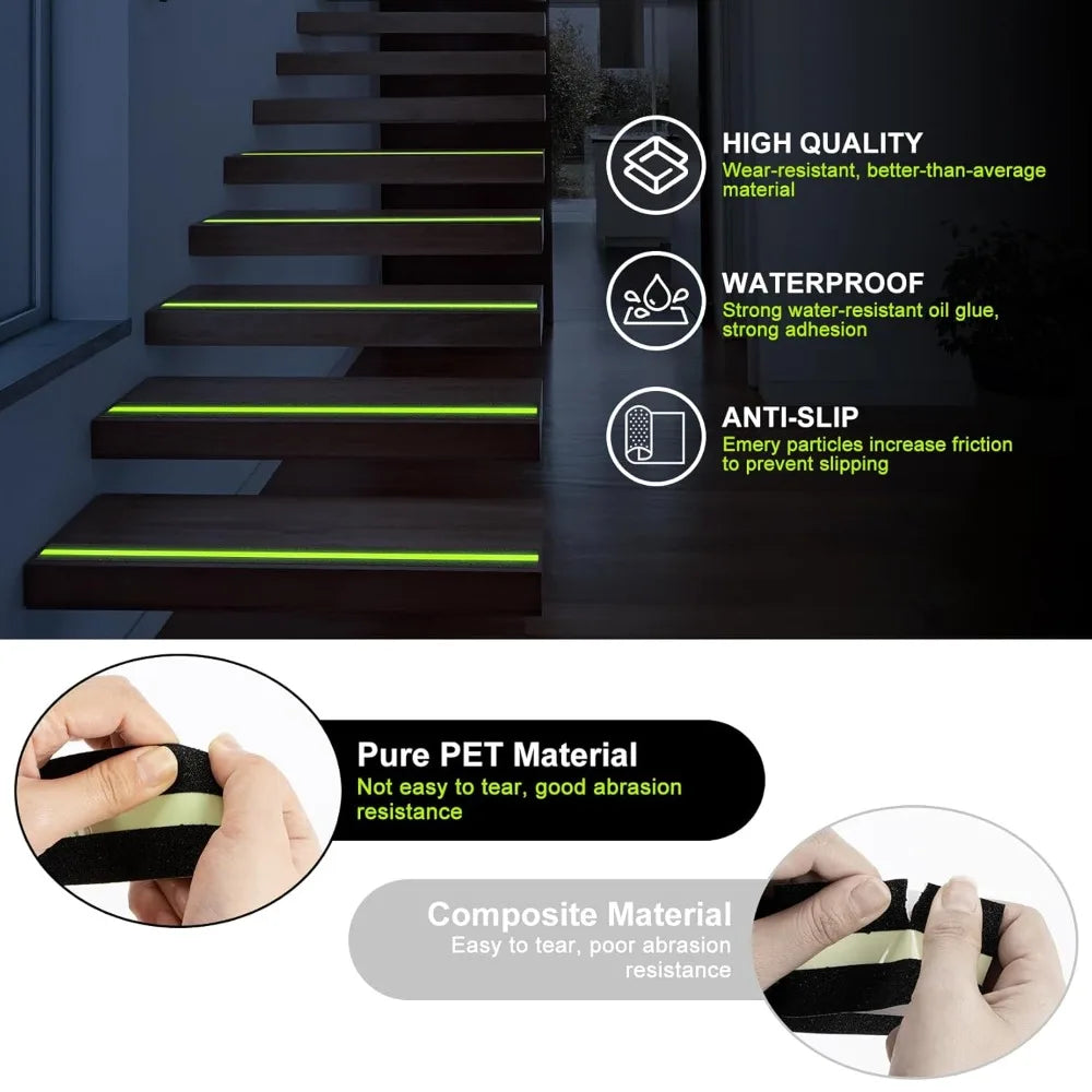 2/5/10M Anti Slip Traction Tape Indoor Outdoor Stair Passage Luminous Strip Frosted Non-slip Stairs Tread Gaffers Safety Tape Qme