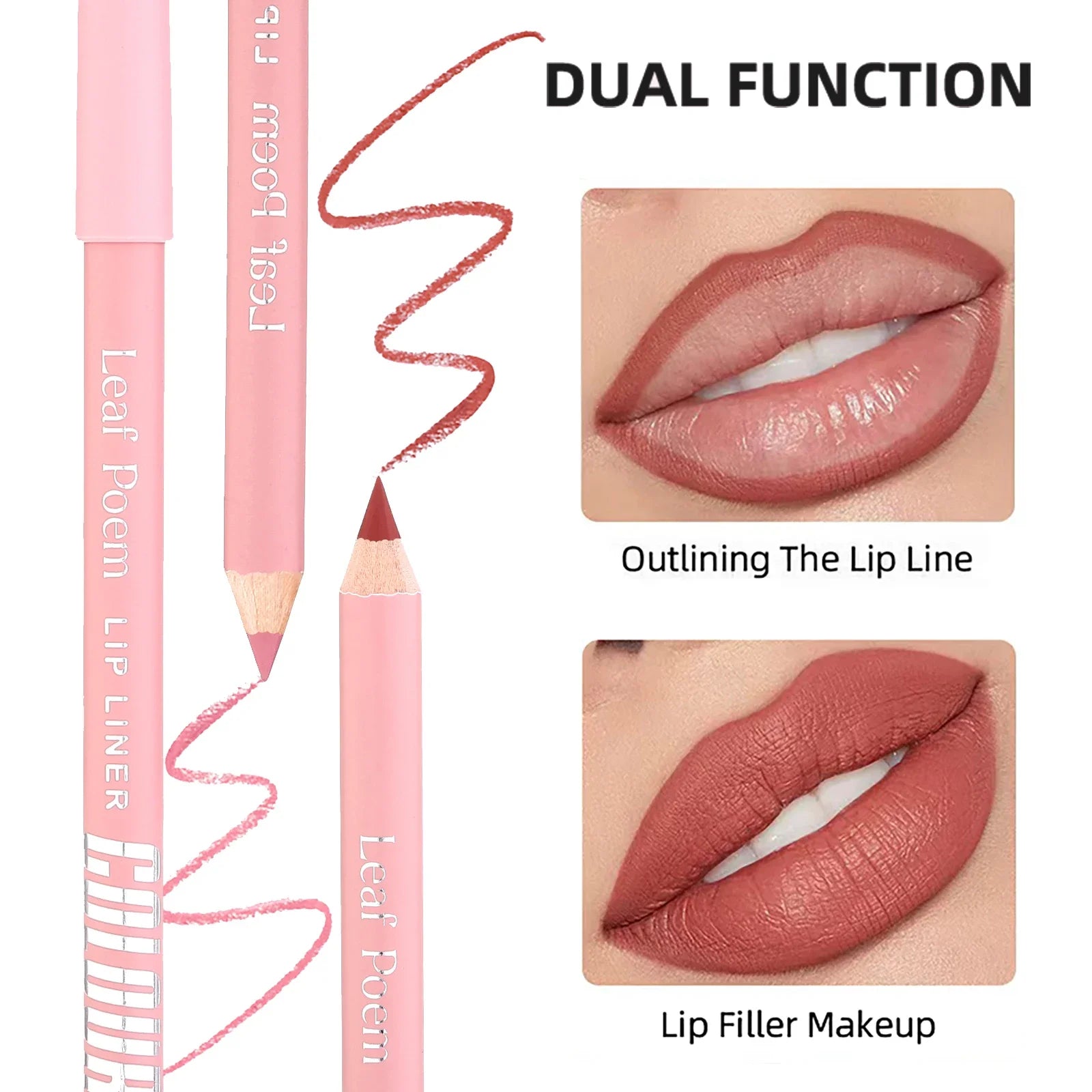 Nude Pink Lipliner Pencil Long-lasting Waterproof Red Brown Lip Contour Sculpt Pen Blendable High Pigmented Lipstick Makeup Qme