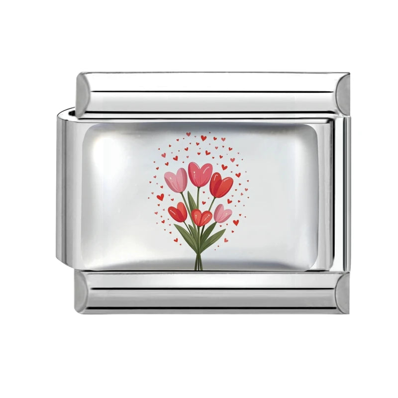 Y2K Red Series Colorful Love Heart Sun Star Italian Charm Link Fit