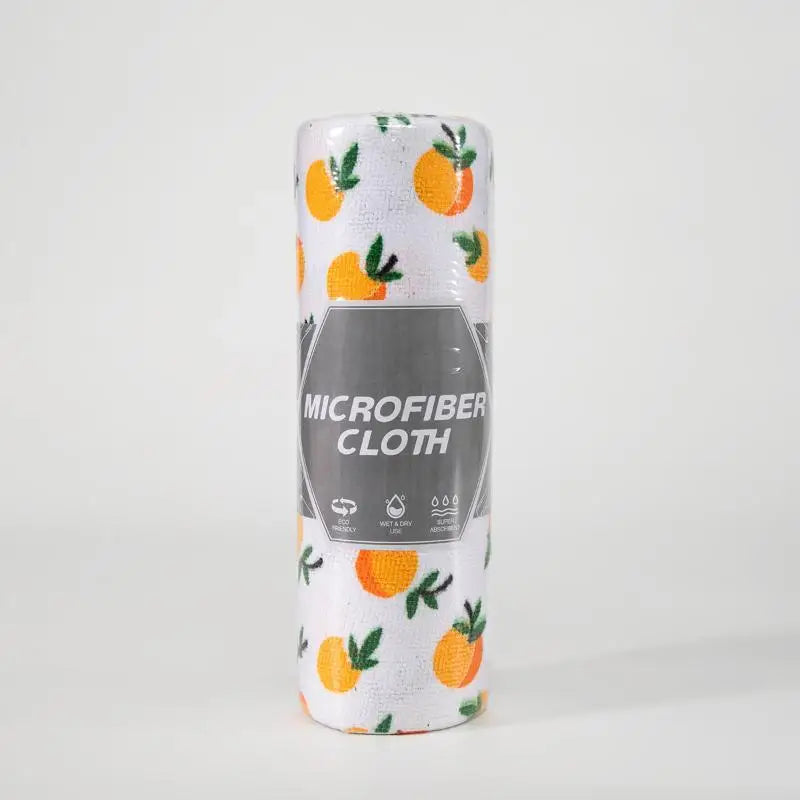 Tearable Microfiber Cleaning Cloth Roll Reusable With Cute Prints For Kitchen Wiping Home Use Cleaning Supplies Household Tool Qme one size T