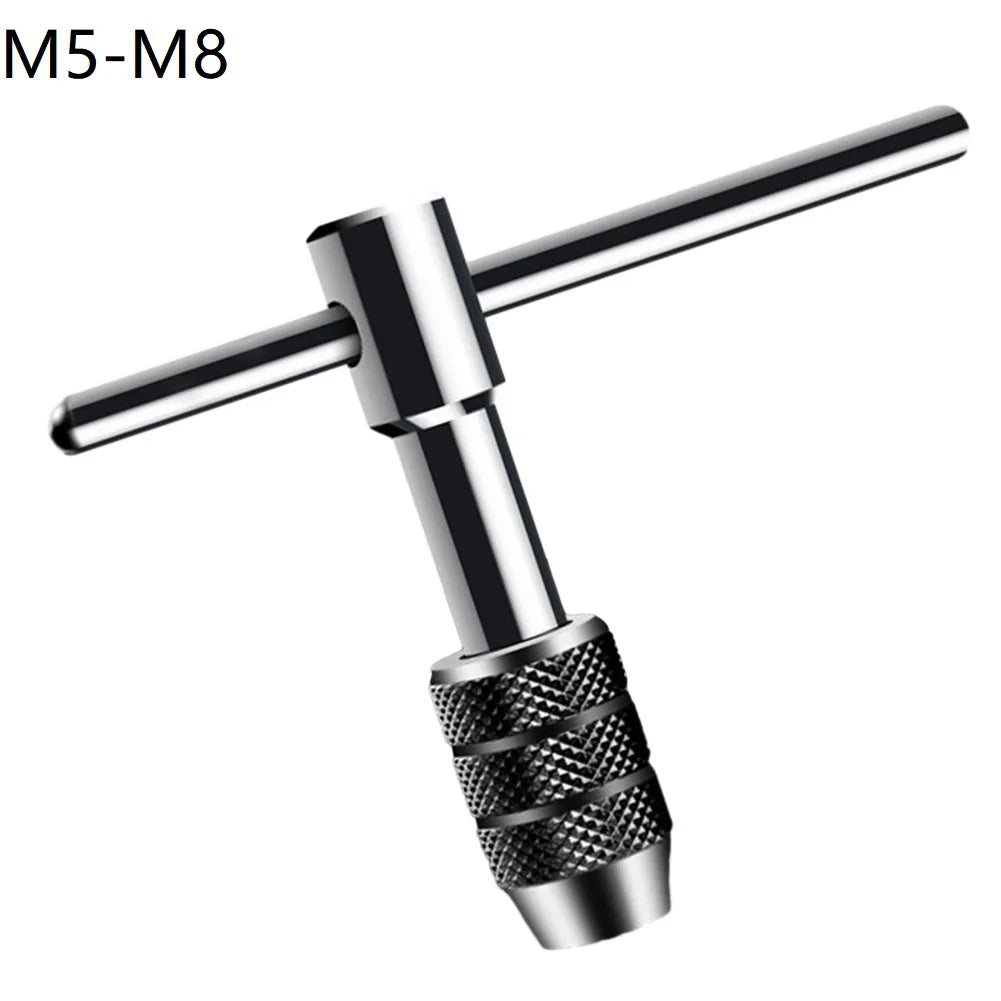 Portable T Tap Wrench Handle Machinist Repair Drill Bit Machine Screw Thread Metric Plug Reamer Manual Hand Tool M3-6 M5-8 M6-12 Qme M5-M8