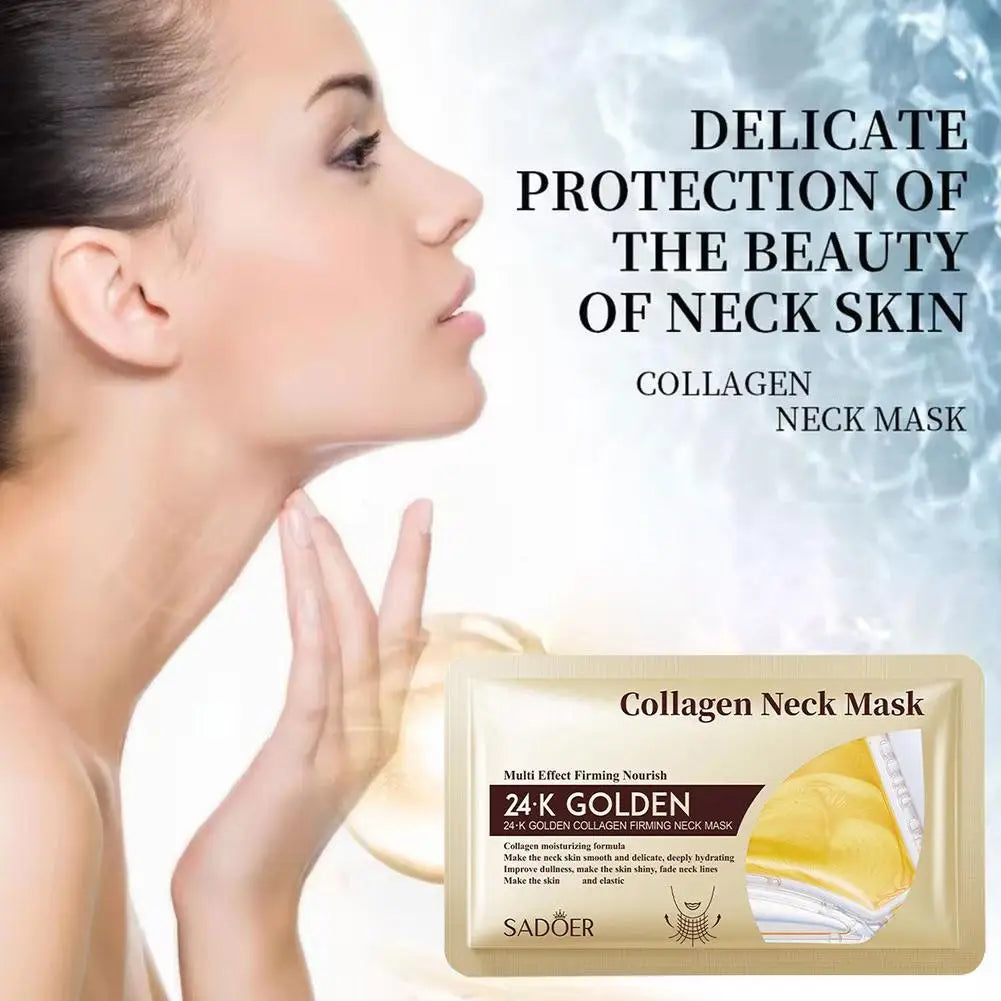 24K Gold Collagen Neck Mask,Crystal Gel Neck Patch,Deeply Moisturizing Nourishing Neck Care Mask For Neck Skin Care 1/3pcs Qme