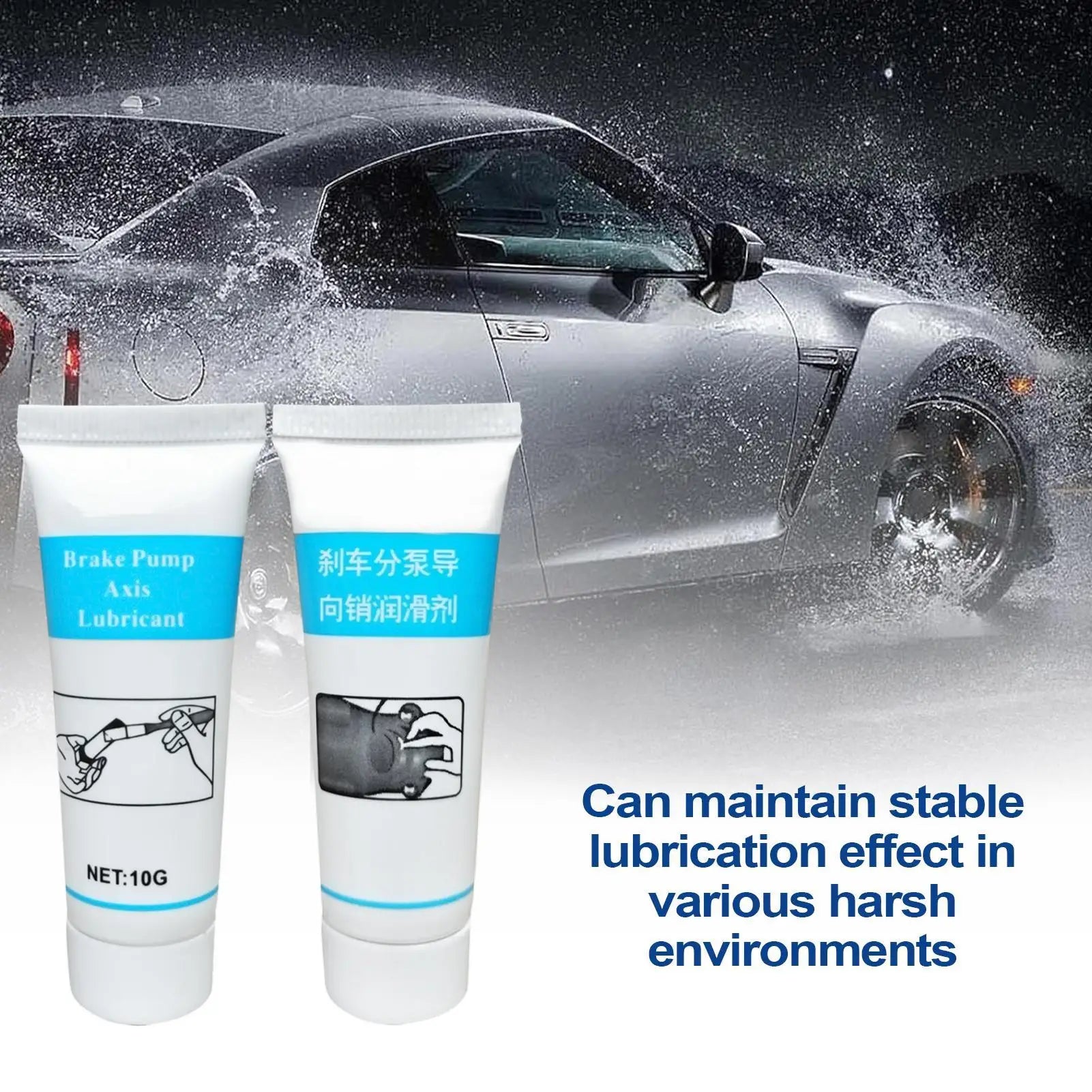 Brake Lubricant Grease Cylinder Guide Pin Tube Grease Heat Resistant Brake System Lubricant Rust Protector Car Care Products Qme