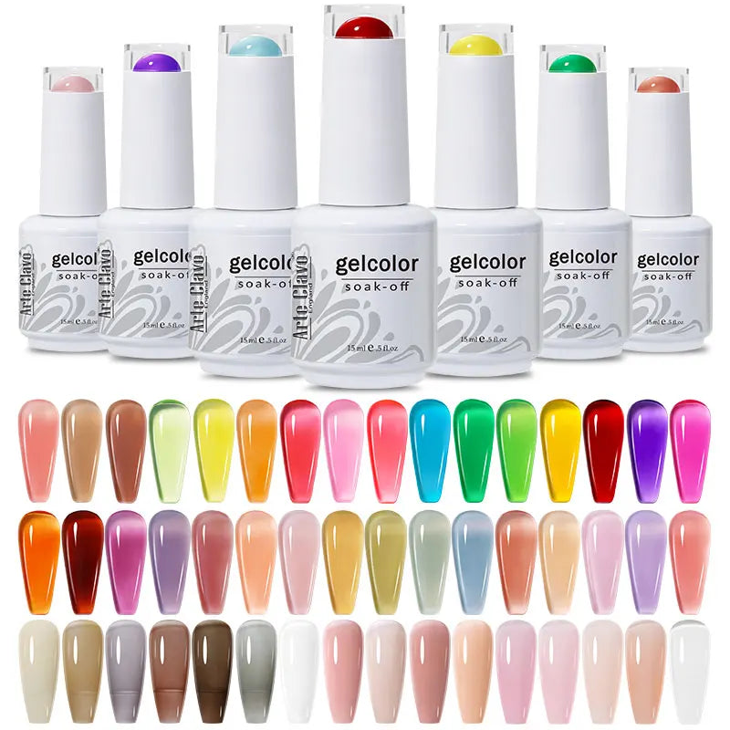 Arte Clavo Transparent Nude Pink Jelly Gel Nail Polish Semi Permanent Qme