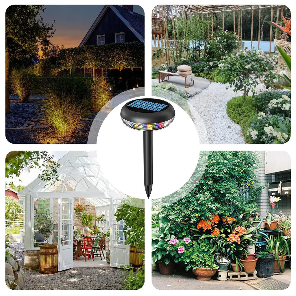 Solar Lights Outdoor Rechargeable 3 Modes Detachable Stake Changing Qme