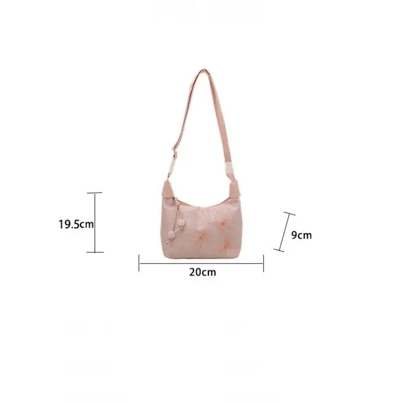 Chinese Style Embossed Floral Shoulder Bag Large Capacity Crossbody Underarm Bag Vintage Knot Handbag For Women Daily Travel Use Qme