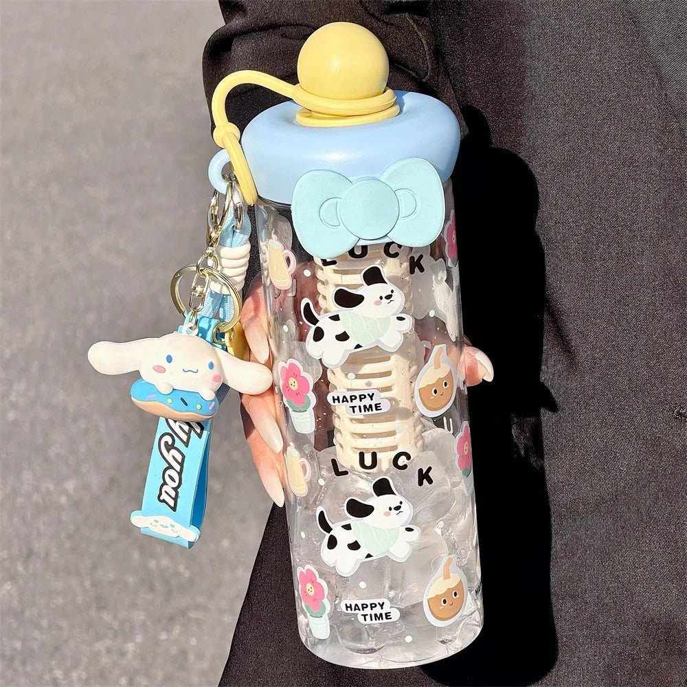 Hello Kitty Cute Cartoon Water Cup Stylish for Girls Large-Capacity Portable Summer Student Straw Cup Qme 3 600ml