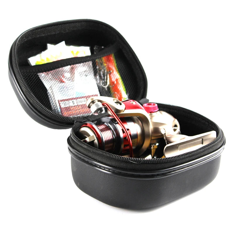 Outdoor Fishing Bag Spinning Reel Box Shockproof Waterproof Leather Qme
