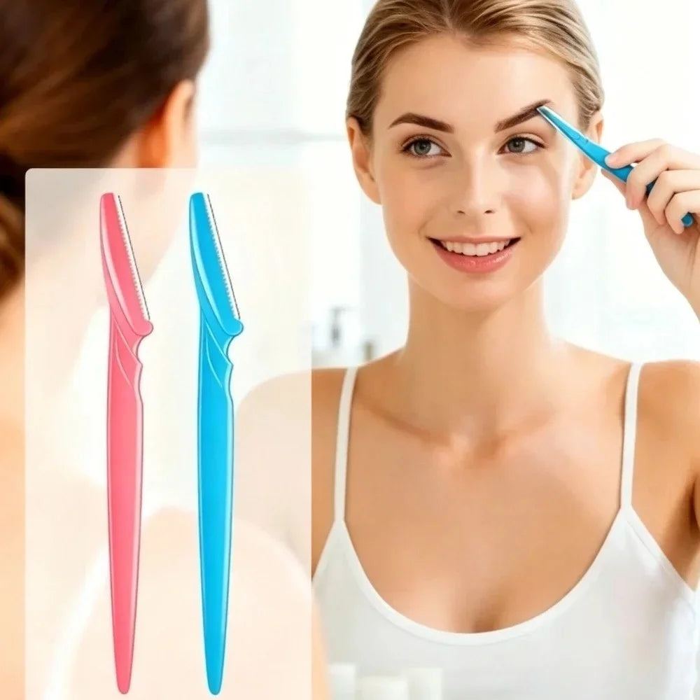 3pcs Eyebrow Trimmer Makeup Tools Safe Eye Brow Razor Face Body Hair Removal Shaver Blades Woman Eyelash Eyebrows Shaping Knife Qme