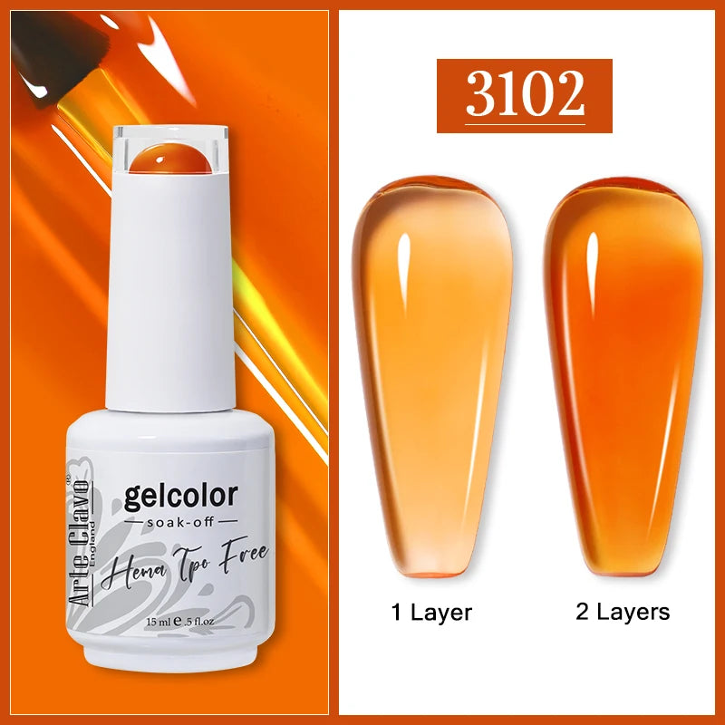 Arte Clavo Jelly Transparent Gel Nail Polish Summer Nude Pink Semi