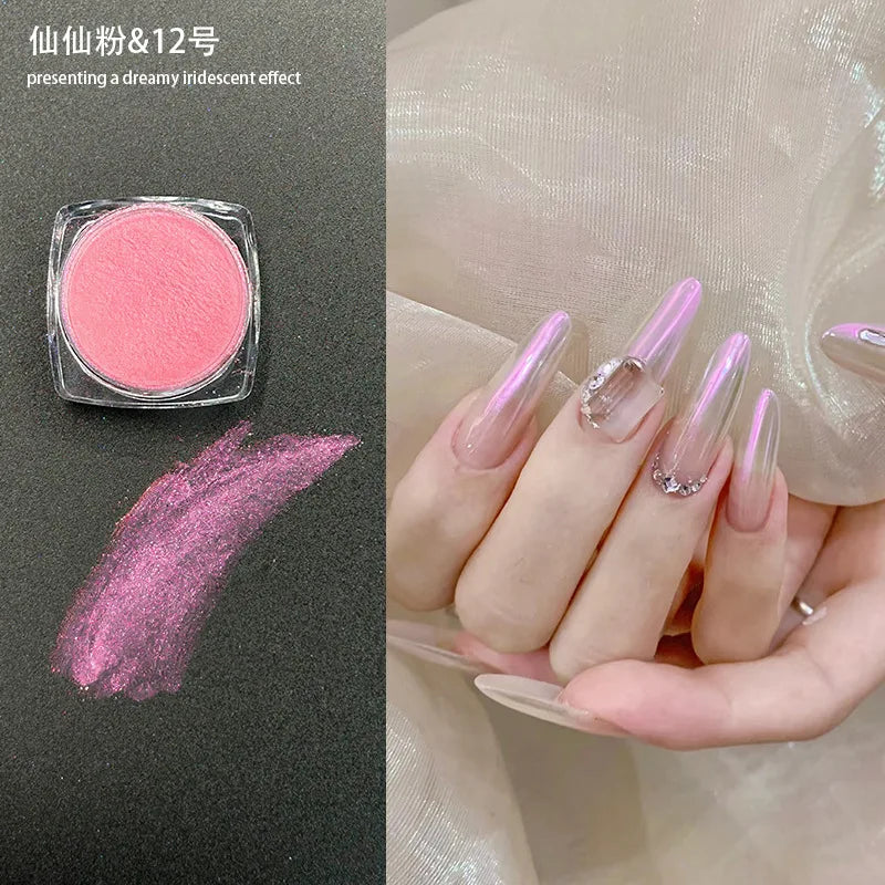 Icy Aurora Glitter Powder Fairy Nail Polarizing Shine Transparent