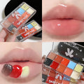 Bow 10Color Jelly Lip Gloss Palette Makeup Moisturizing Liquid Lipstick Palette Raspberry Red Jelly Transparent Lip Glaze Tinted Qme 01