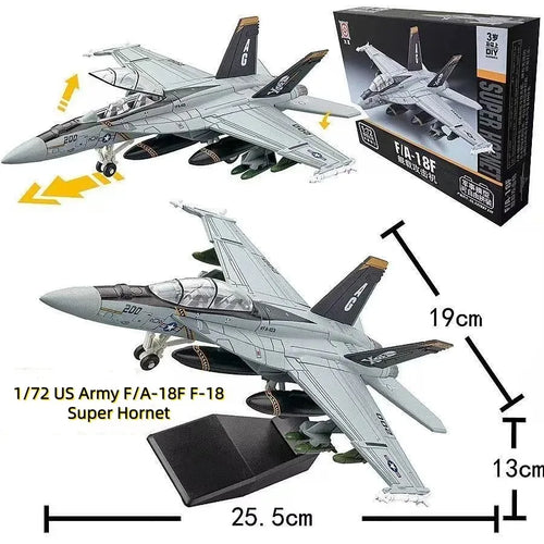 1:72 Scale Replica F18 F-18 VF103 Grumman Tomcat Super Hornet F/A-18F Pirate Flag Fighter US Navy Plane Military Model Toys Kids Qme