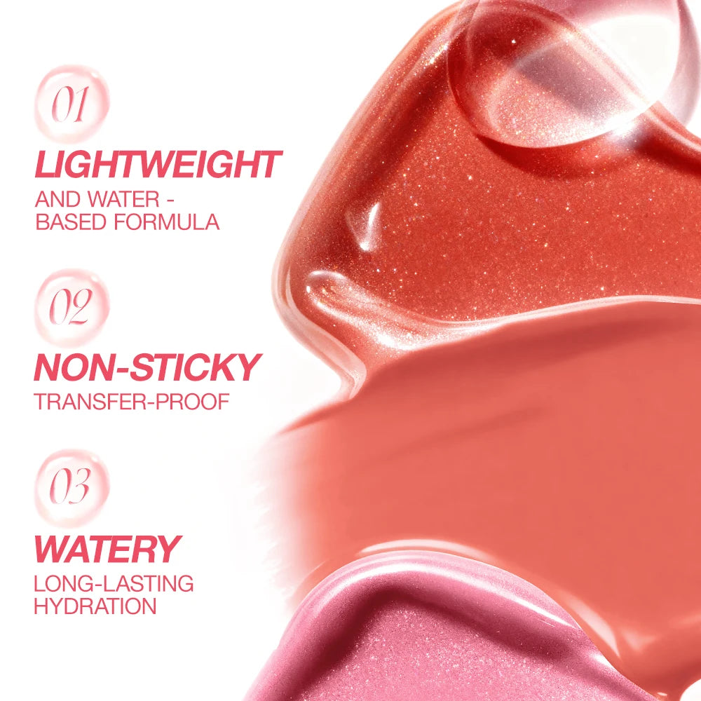 O TWO Liquid Lip Gloss Lipstick Glossy Finish High-shine Long Lasting Qme