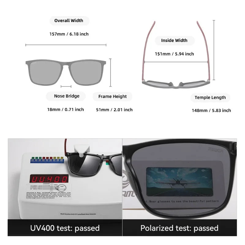 Tide Large Square Polarized Sunglasses Outdoor Mountaineering Shading Qme