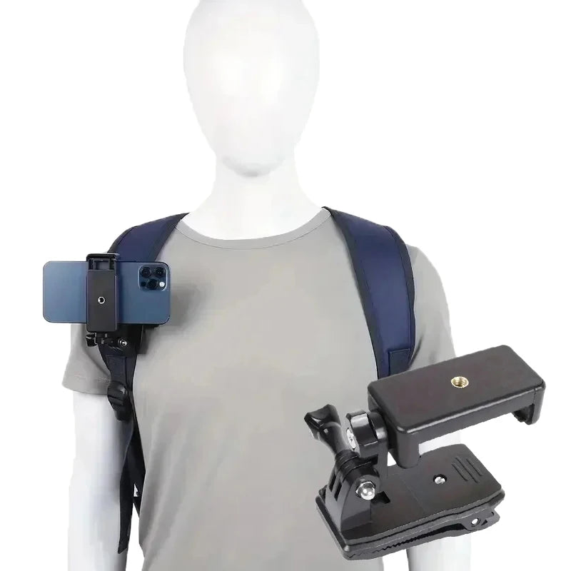 Anti-slide Backpack Strap Clip Mount Adjustable Phone Holder Outdoor Qme