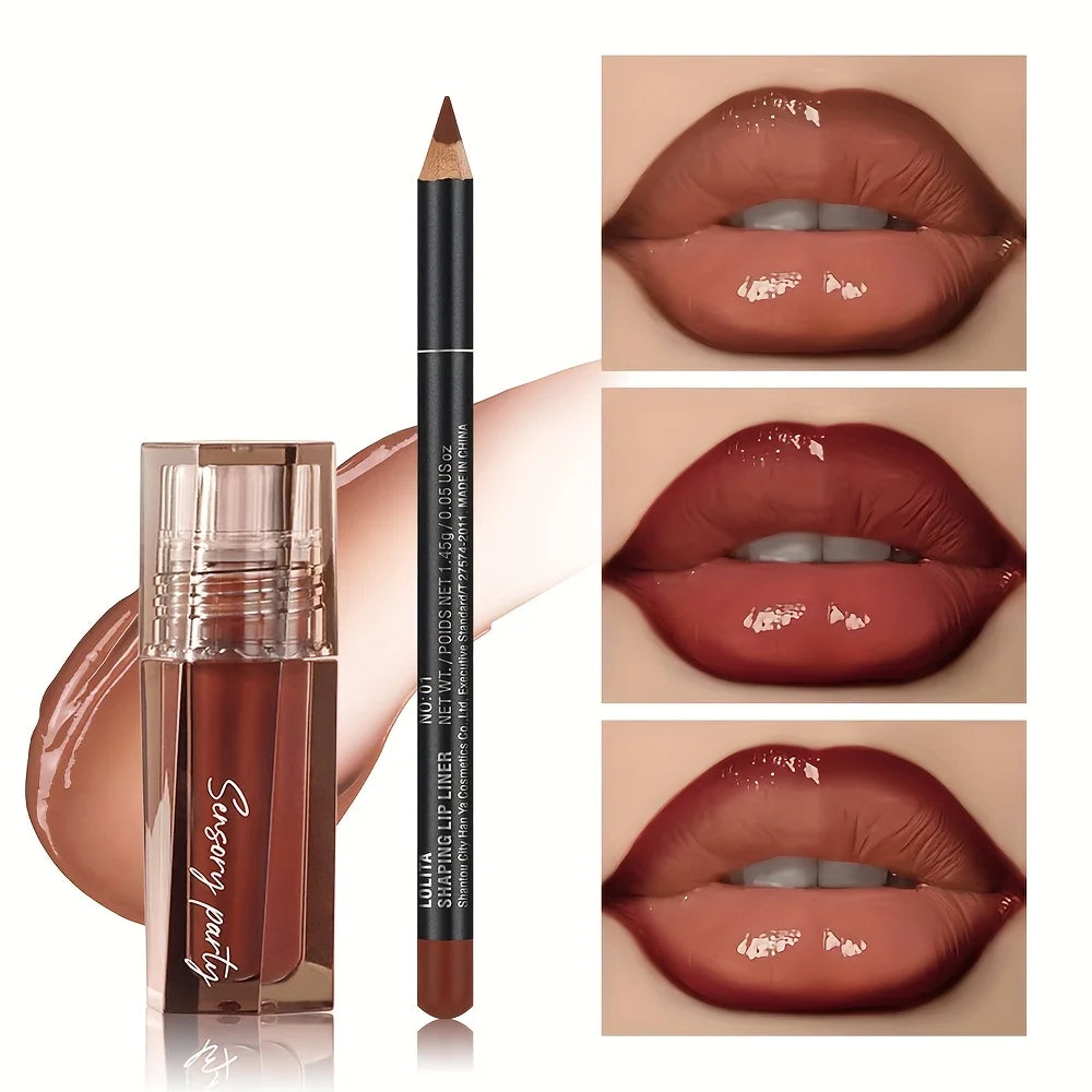 Pudaier Long Lasting Matte Lip Liner 3D Precision Dewy Look Brown Qme