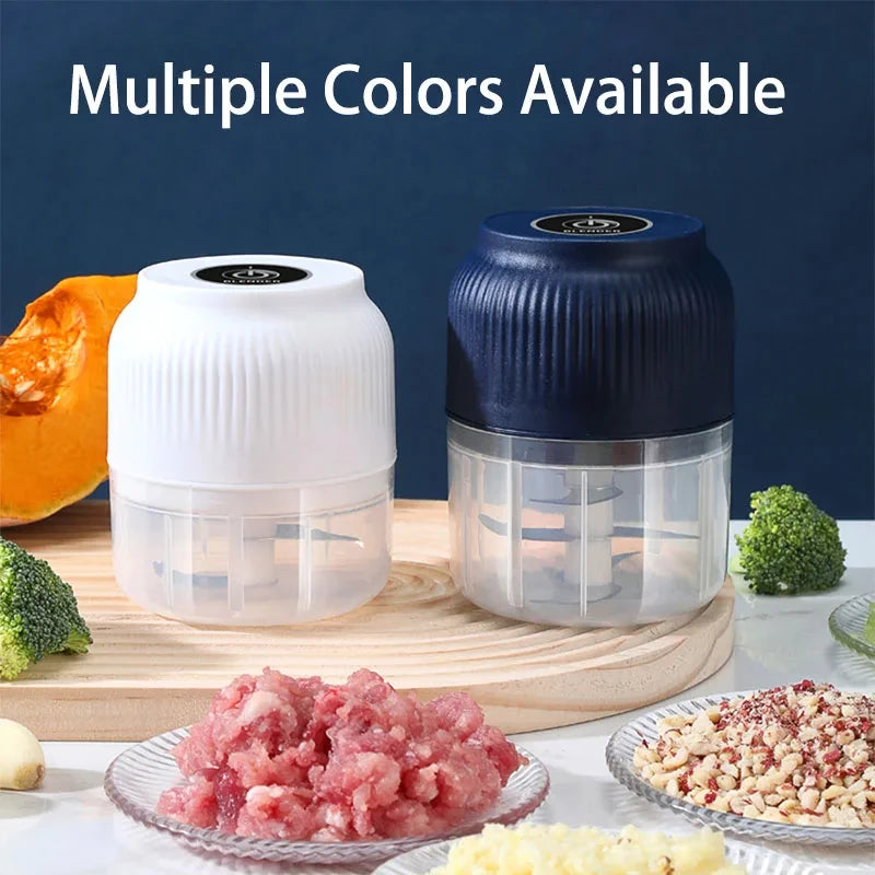 Mini Electric Vegetable Chopper- Rechargeable USB Garlic Crusher Food Qme