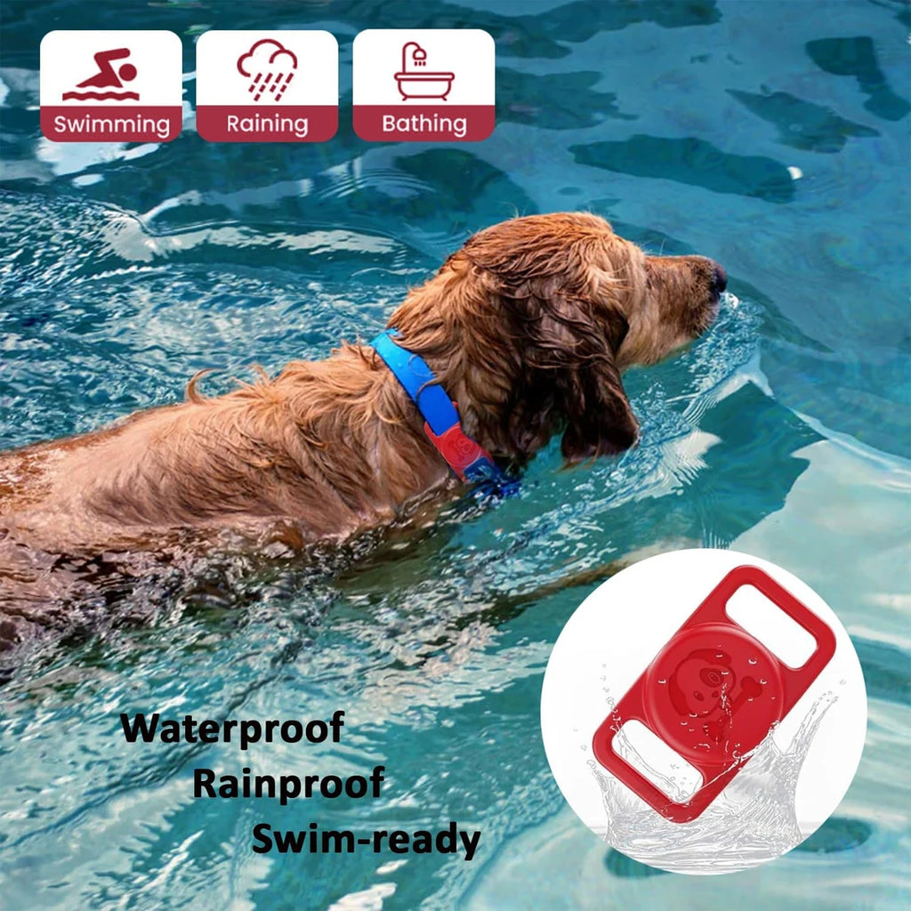 Waterproof case For Airtag Dog Collar Holder Case Lightweight Stretchable Tracker Cover Silicone Protector Protective Accessory Qme