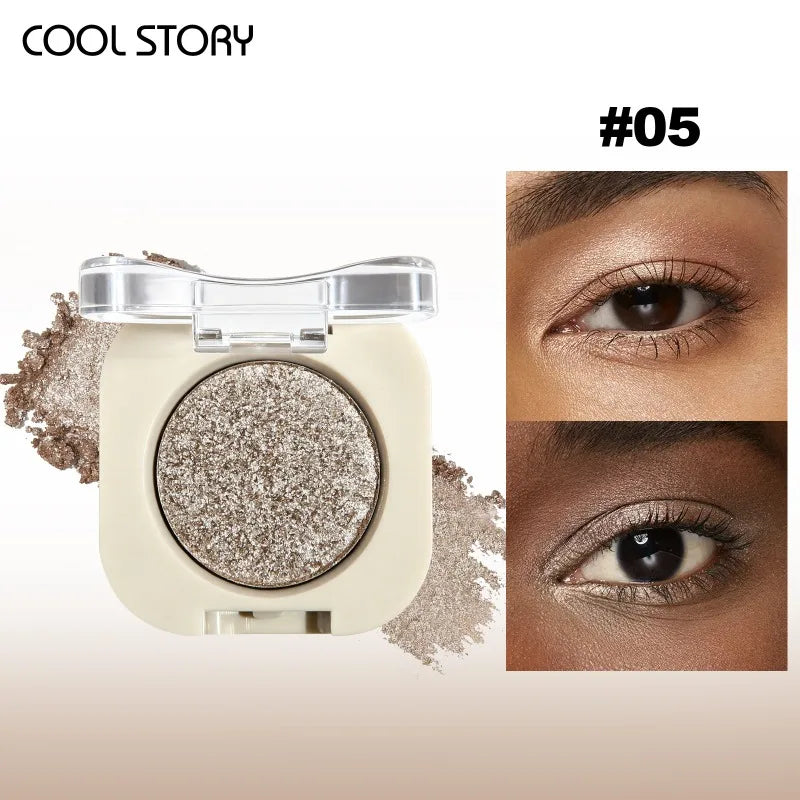Eyeshadow Palette - Matte & Shimmer Nude Colors, Multi-Use Makeup Palette for Eyes & Face, Smooth Formula, Long Lasting Pigment Qme 05 Silver Glitter