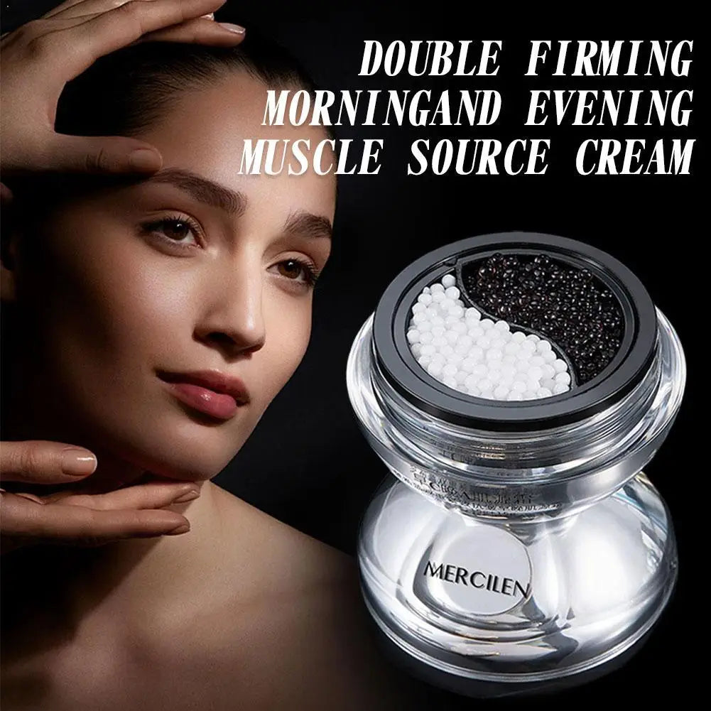 Day Night Dual Firming Essence Cream Set Vitamin C White Truffle Day Cream Retinol Black Truffle Night Cream Smooth Refresh Qme
