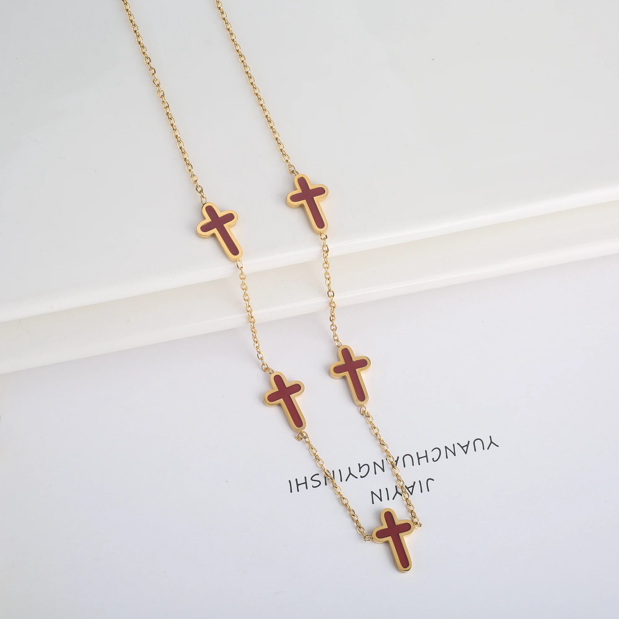 INS Hot Sale Charms Stainless Steel Shell Cross Necklace Jewelry Set Bracelet Earrings Luxury for Party Daily Wear Jewelry Gift Qme Necklaces 1