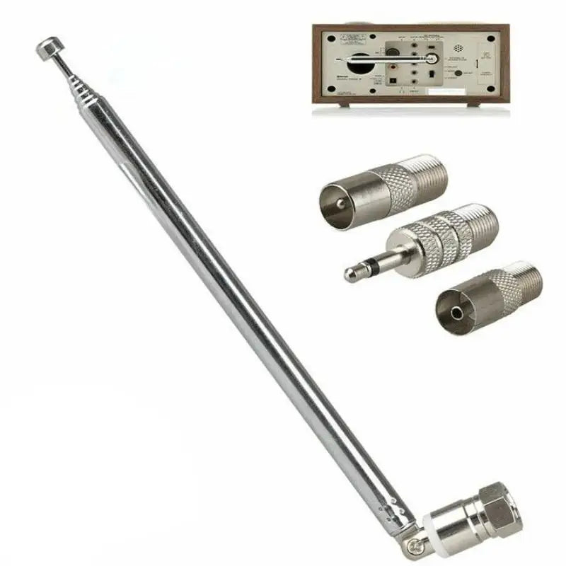 Adapter Rod Antenna FM Radio Stereo Receiver Amplifier Easy Qme