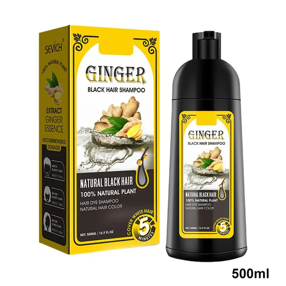 500ml Ginger shampoo coconut Shampoo Natural Hair Dye Shampoo Blacking Gray Hair Dye Black Shampoo For White Coloring Qme ginger China Mainland