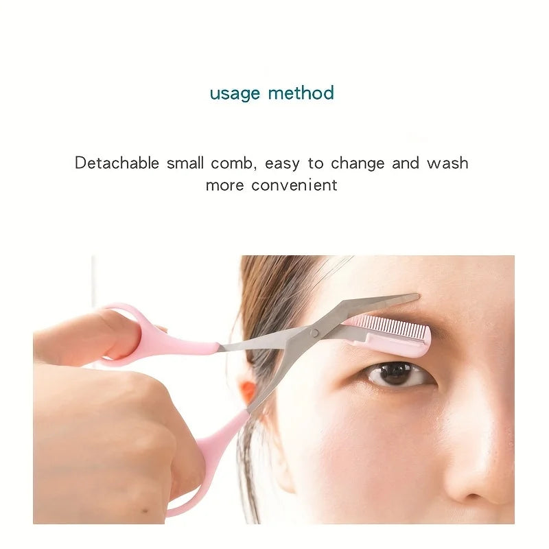 Available Newbies Eyebrow Comb Scissor Eyebrowtrimmer Makeup Beauty Qme