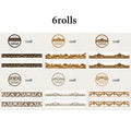 6 Rolls Royal Aesthetic Washi Tape, Versatile for Various Art Styles, Elegant Craft Supplies for Collage Artists Qme 6 Rolls