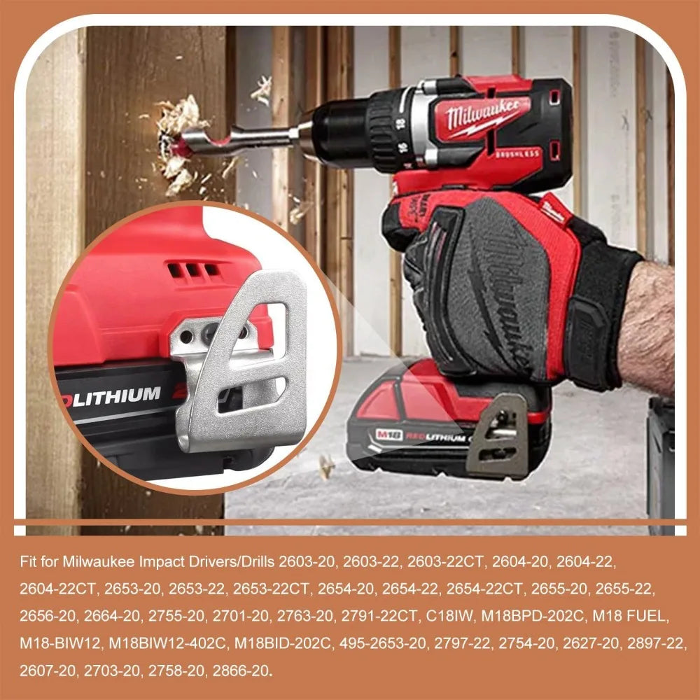 Electric Drill Belt Clip Hooks with Screw For Milwaukee Drills Impact Drivers Wrenches Belt Clip Hook Power Tools Accessories Qme