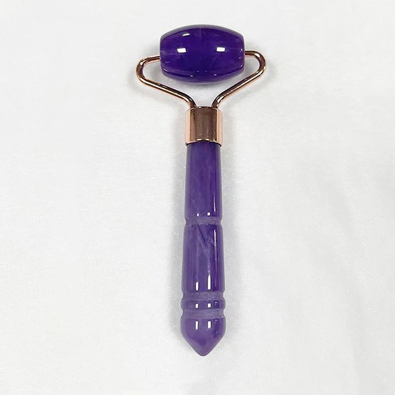 Single Headed Massage Gua Sha Jade Facial Roller Face Lift Up Skin Qme Purple