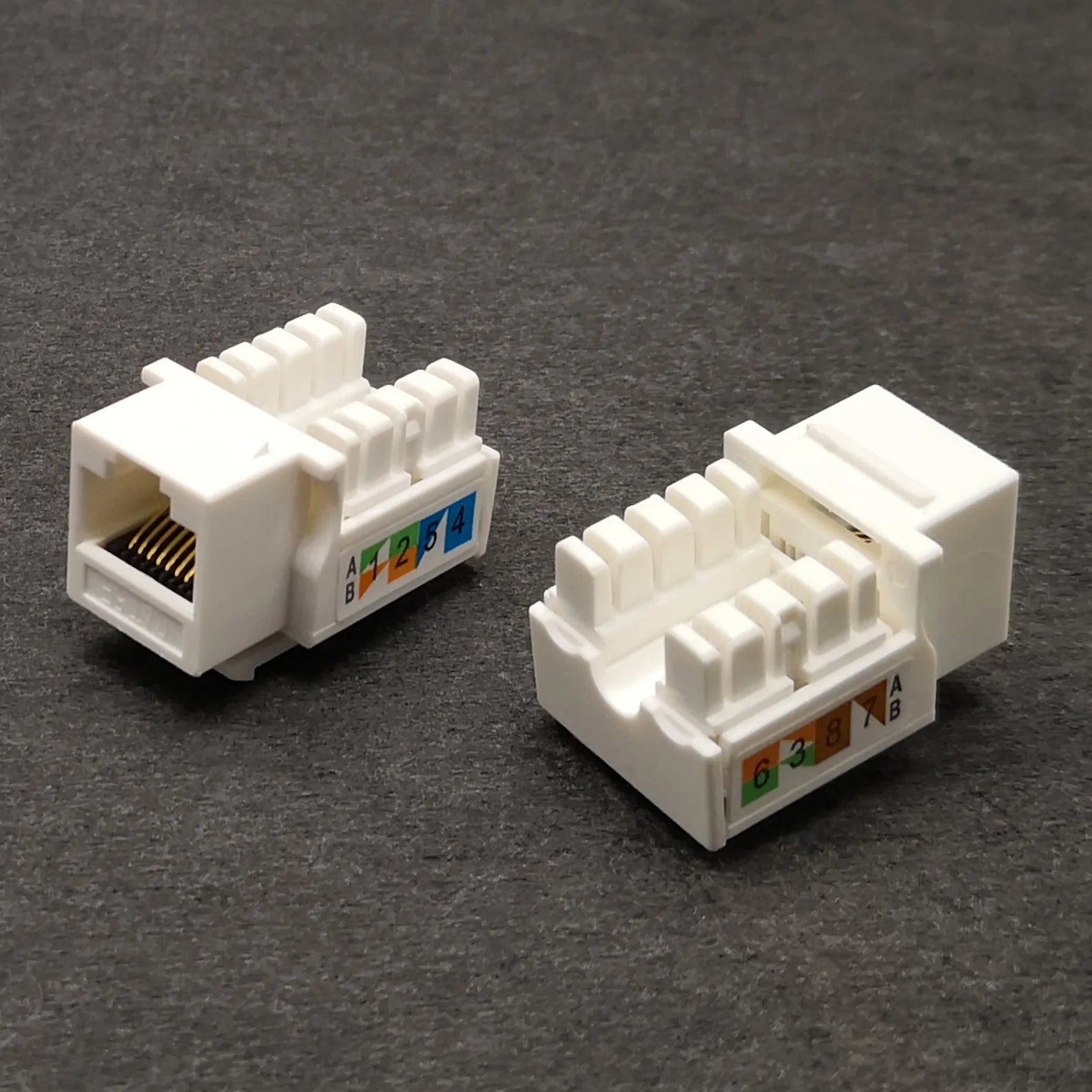 10pcs Cat5E 110 Punch Down Keystone Jack RJ45 CAT5 Network Qme