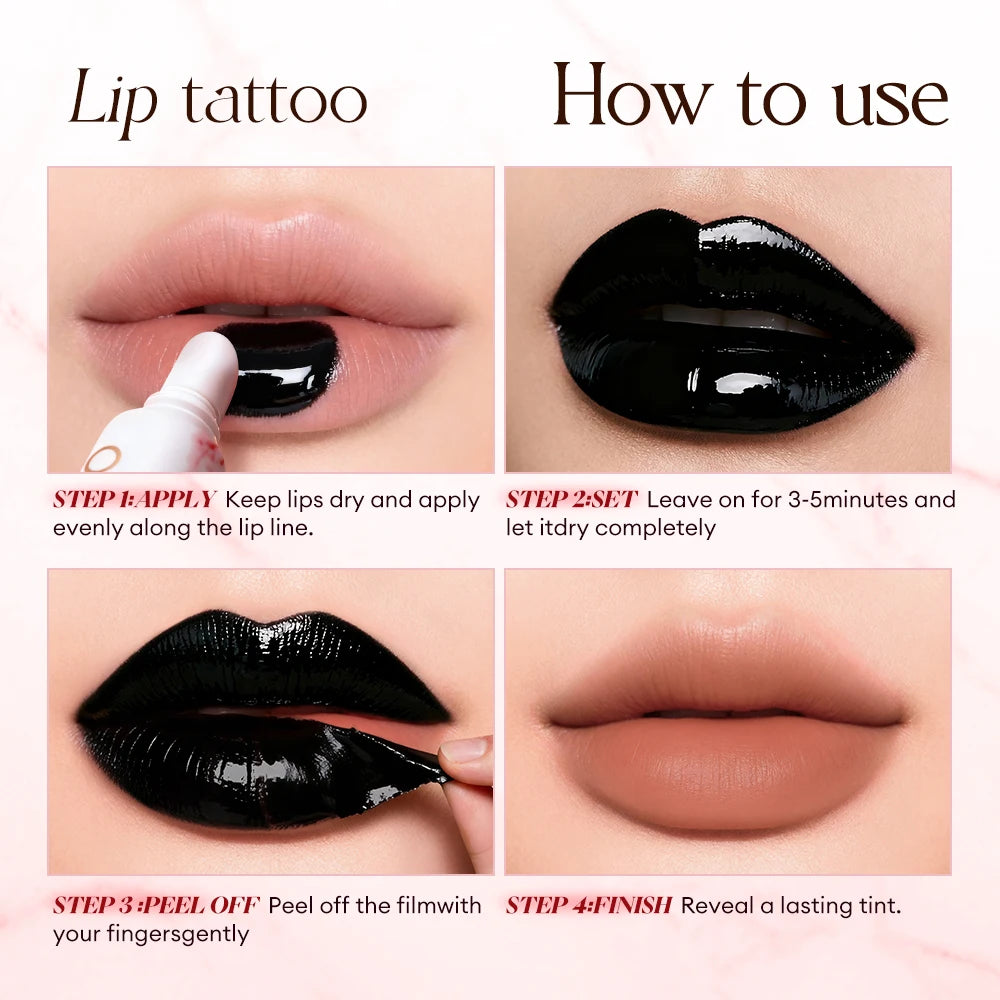O TWO Lip Stain Tattoo Peel-off Highly Pigmented 48h Color-lock Qme