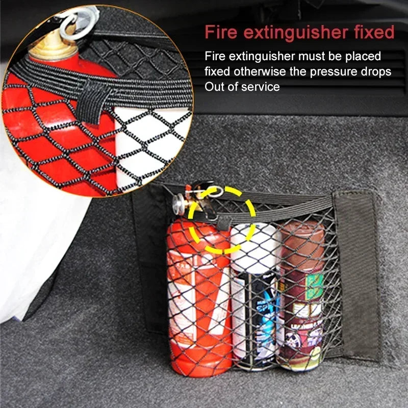Car Storage Net Stretchable Mesh Pocket Magic Elastic Sticker Qme