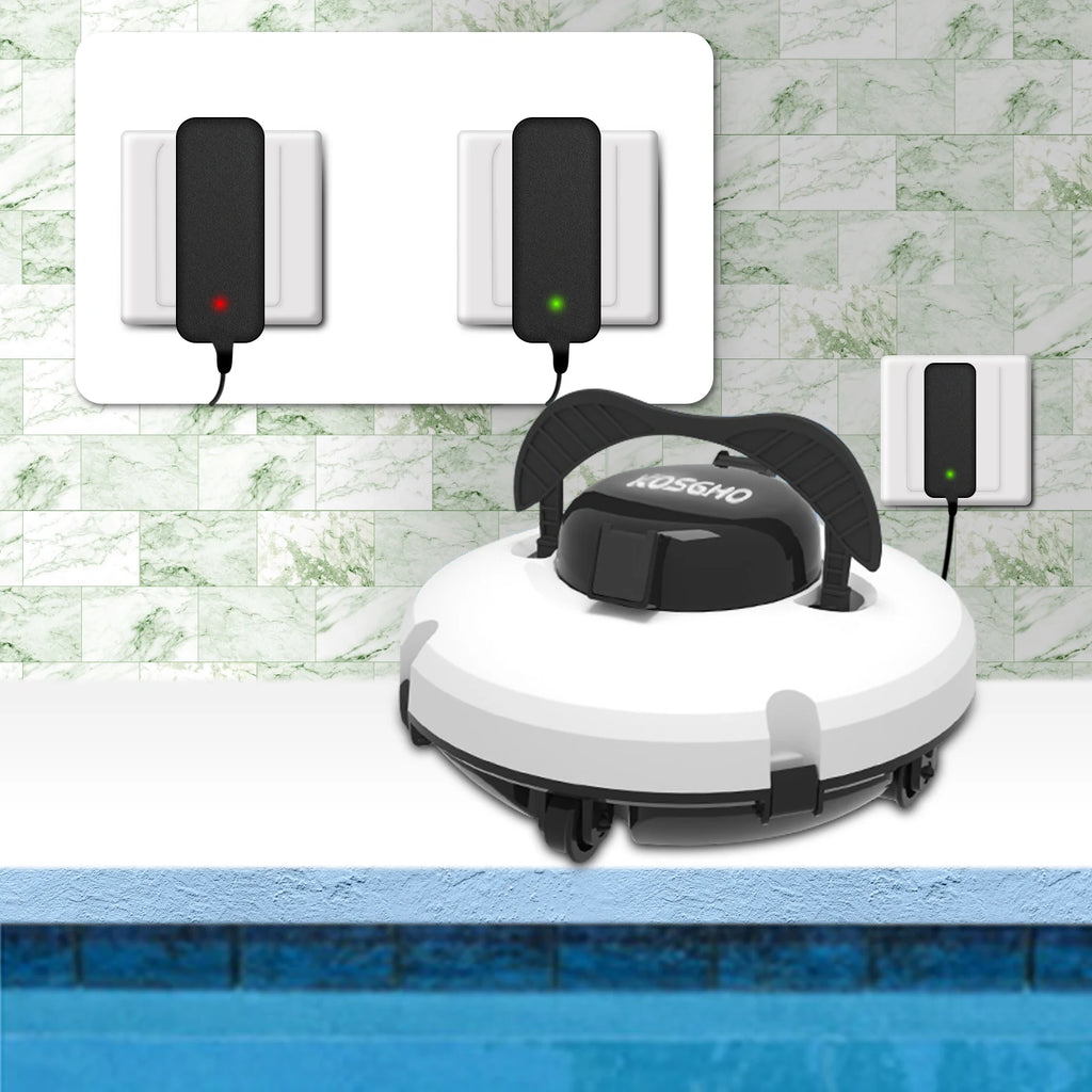 Smart Cordless Robotic Pool Cleaner Pool Vacuum with Dual Powerful Motors Self Parking Long-time Working for Various Shapes Pool Qme