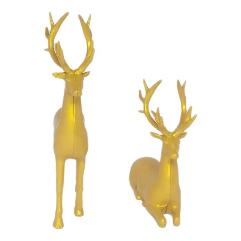 Rustic Table Ornaments Christmas Reindeer Decor For Home Indoor Xmas Holiday Small Statue Reindeer Christmas Decoration Qme