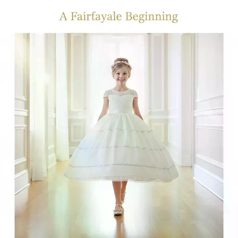 Fashion White Lace Children Skirt Steel Ring Adjustable Princess Skirt 3 Hoops Wedding Petticoat Kids Girls Qme
