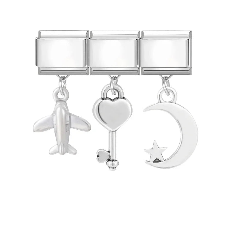 Fashion Pendant Series Lovely Dogs Cats Italian Charm Link Stainless