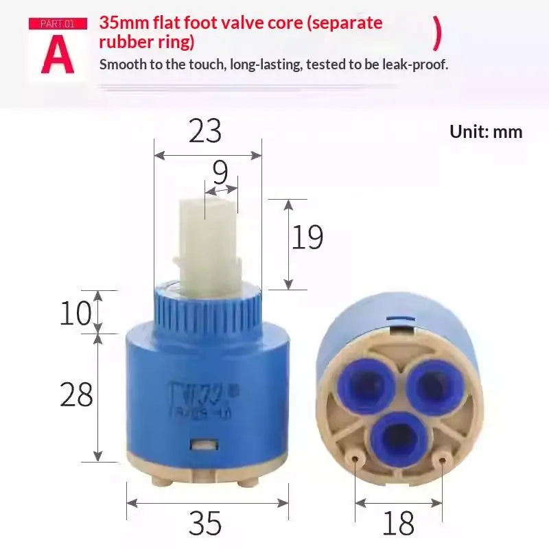 1Pc Plastic Ceramic Cartridges Ceramic Disc Cartridges Mixer Faucet Thermostatic Cartridges Faucet Disc Valve For Mixer 35/40mm. Qme A 35mm