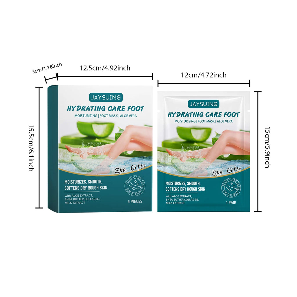Aloe Vera Exfoliating Foot Mask Remove Dead Skin Moisturizing Softening Hydration Repair Calluses Smooth Rough Feet Foot Mask Qme