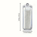 Transparent swab box, storage container for makeup sponge, swabs, dental floss, hair clips, etc., bathroom storage canister, Qme transparent 19.2 6.71 6.71cm
