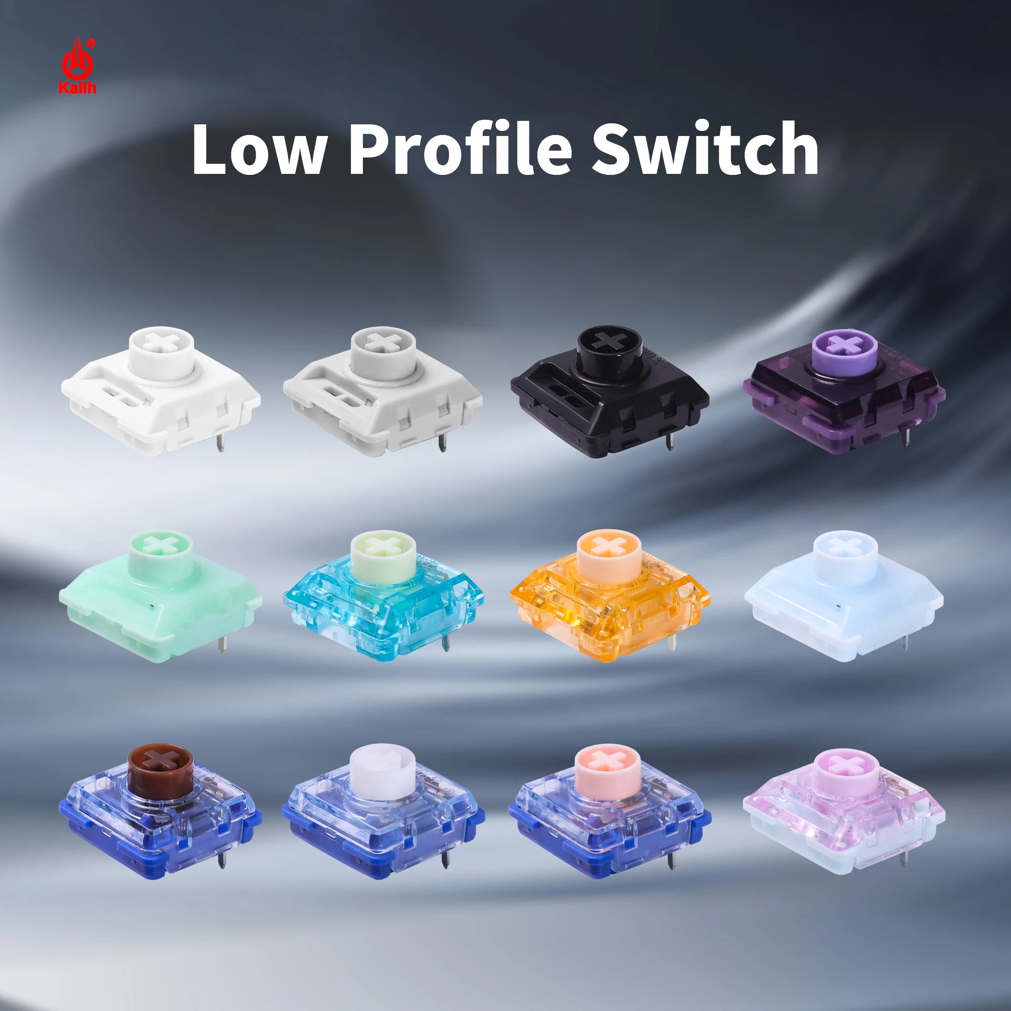 Kailh 12 Different Low Profile Switch Linear Tactile Click Silent Switch and Keycap for Mechanical Keyboard (Experience Package) Qme