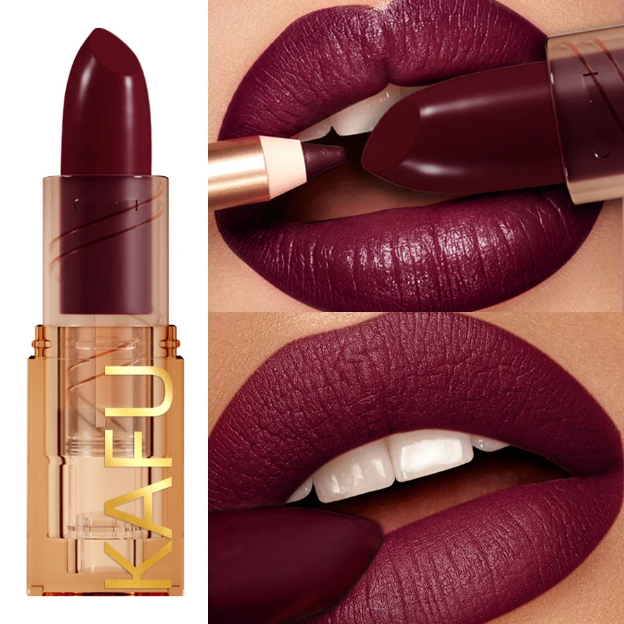 Nude Velvet Matte Lipstick Waterproof Long Lasting Red Lip Liner Qme