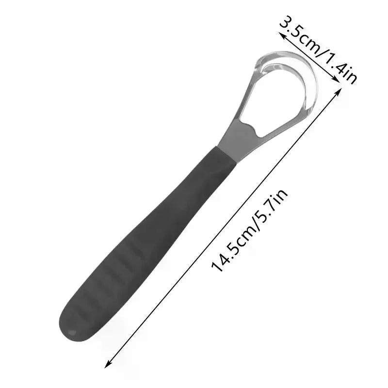 Stainless Steel Tongue Scraper Coating Cleaner Brush Oral Tool Fresh Qme