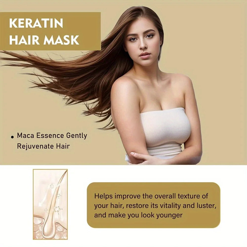 GZE Collagen Keratin Hair Mask - Deep Conditioning for Dry Hair - Infused with Argan Oil, Coconut Oil, and Shea Butter Qme